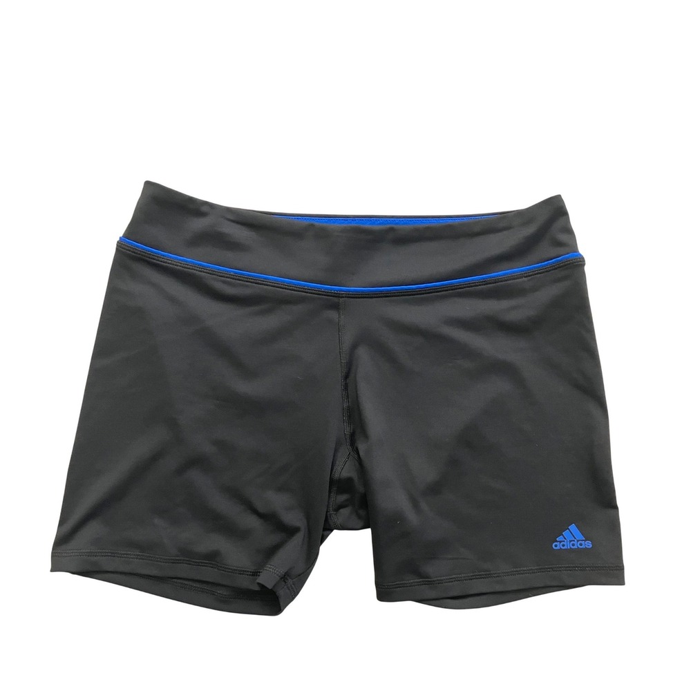 Adidas Womens Compression Shorts Black Blue Athletic Volleyball Training Size L‎